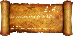 Latosinszky András névjegykártya