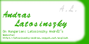 andras latosinszky business card